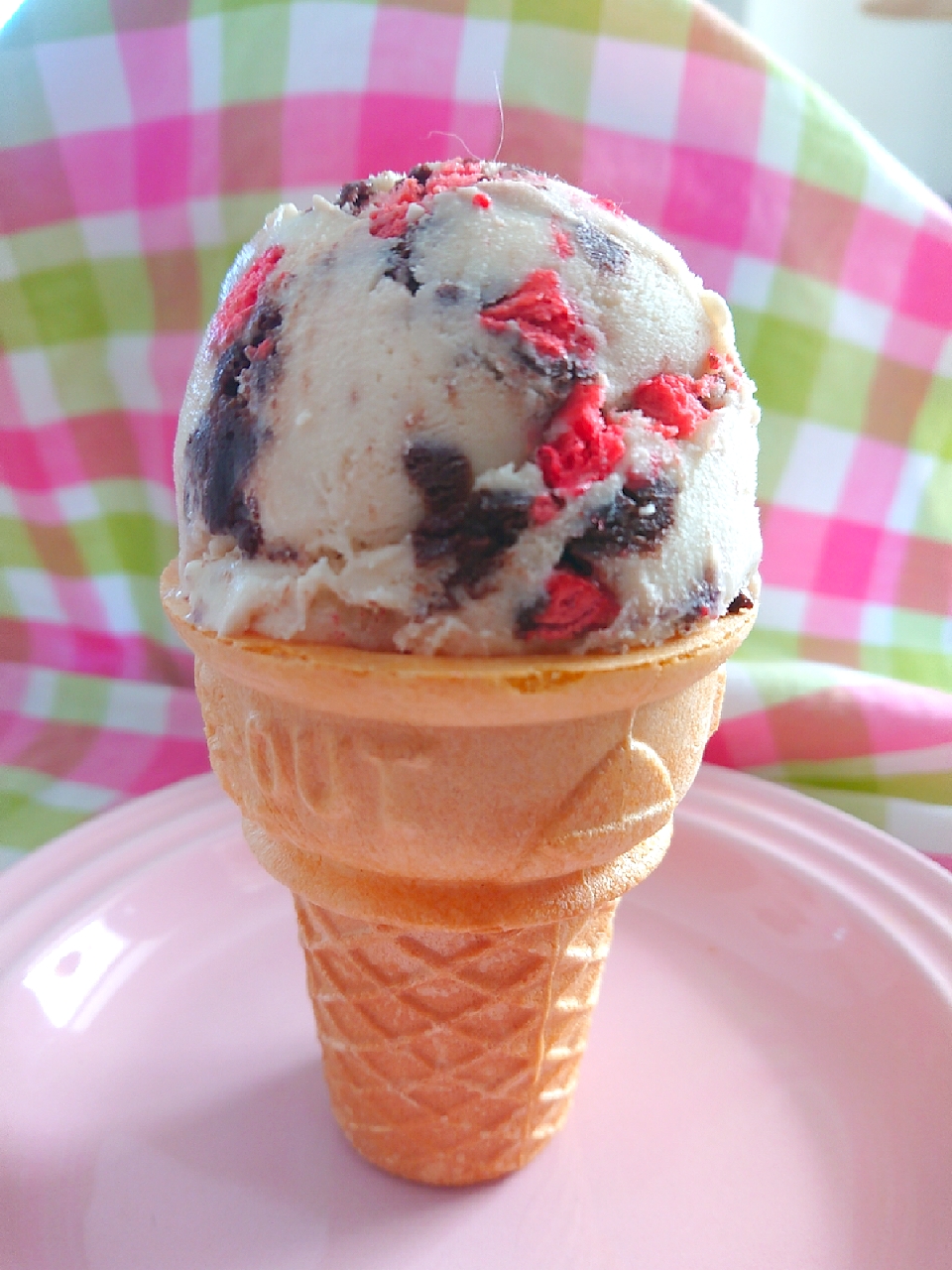 手作りアイスクリーム・クッキーといちごのアイス・その7✨